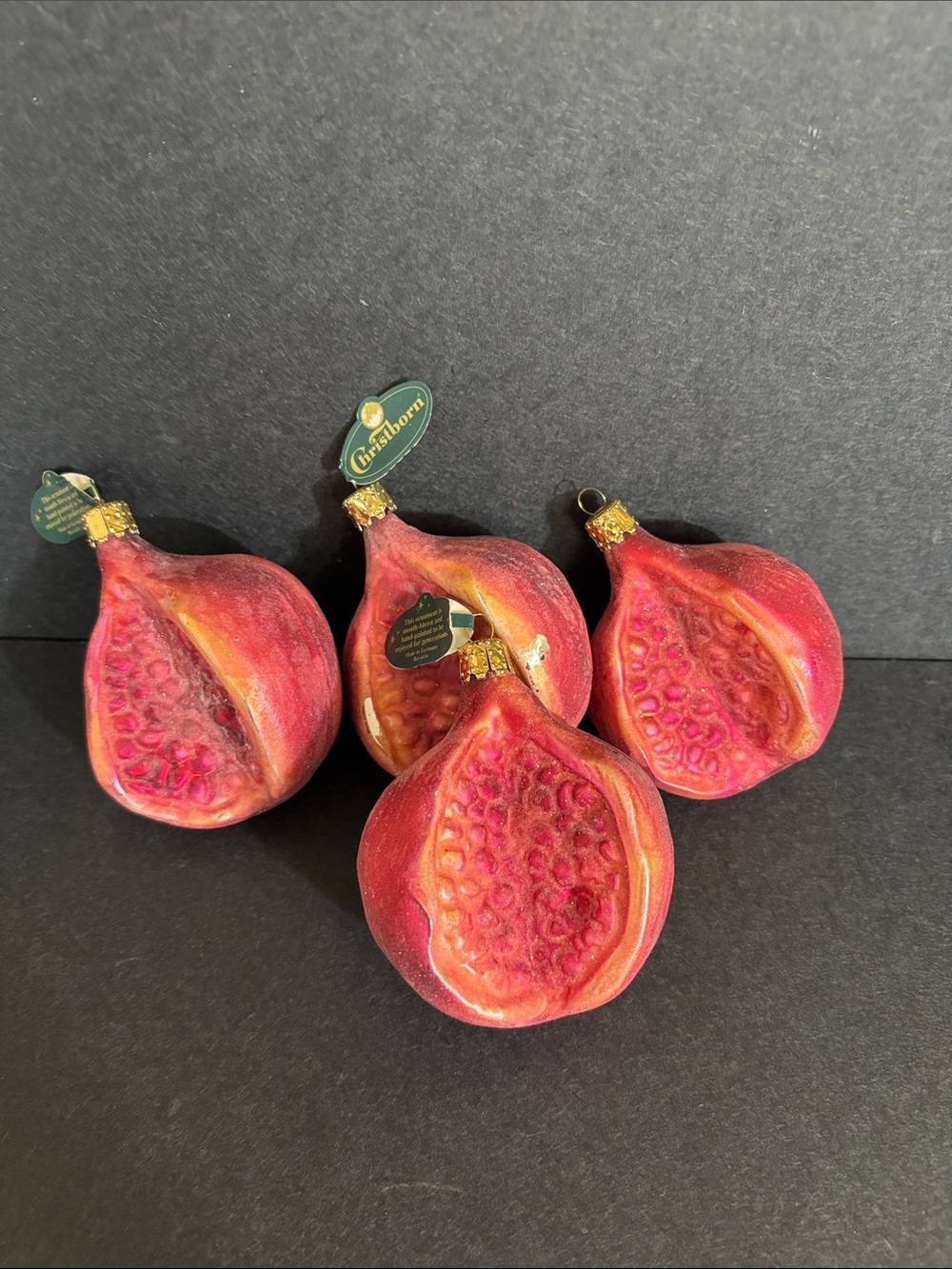 Christborn glass pomegranate ornament made in Germany